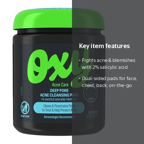 Oxy Deep Pore Acne Facial Cleansing Pads, Salicylic Acid, 90 Pads