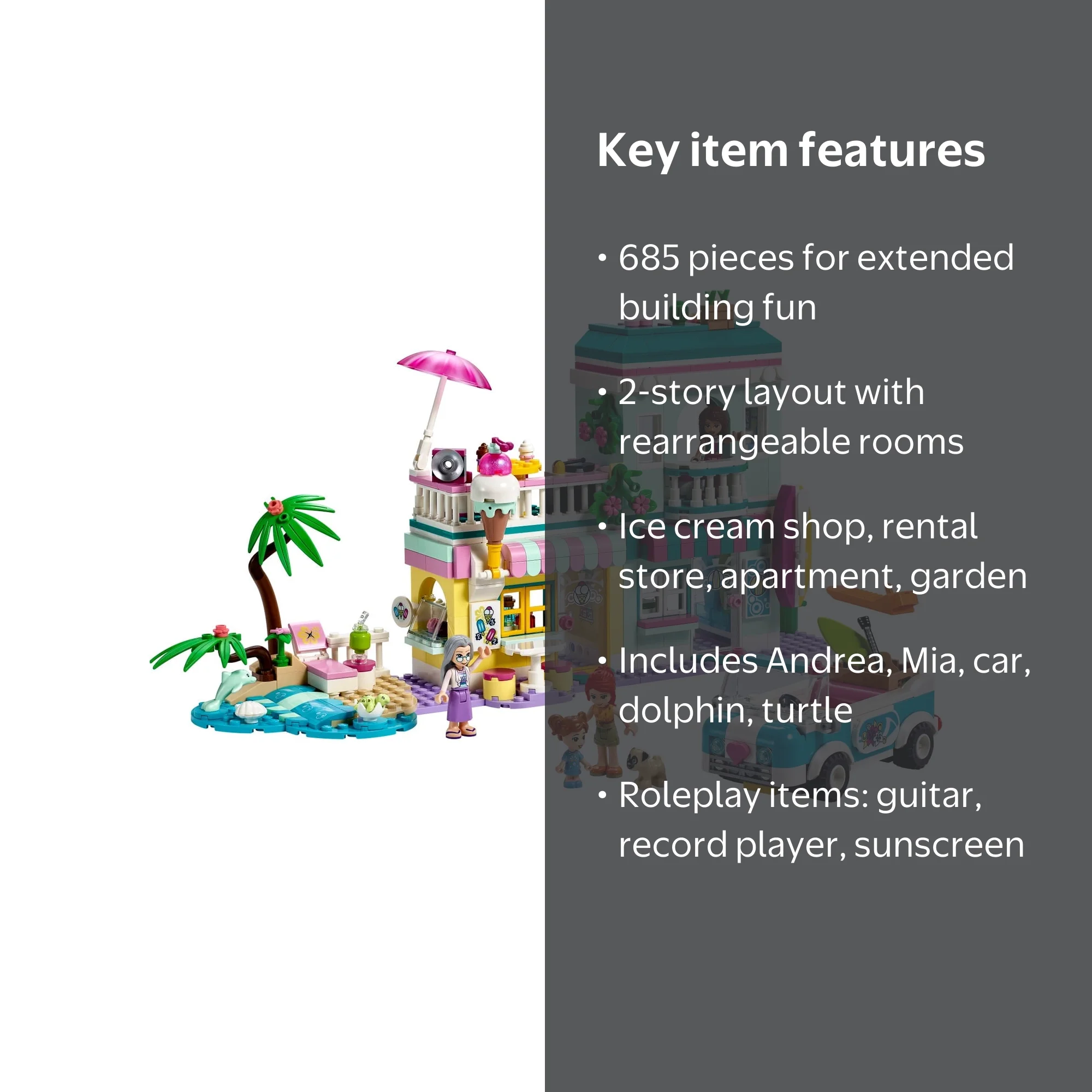 LEGO Friends Beachfront Surfer Summer 41693 Building Kit, Creative