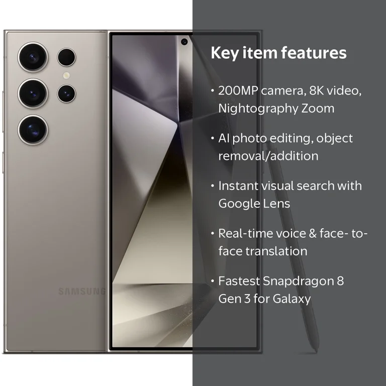 Samsung, Smartphone, 256GB, Unlocked Android with 200MP Camera