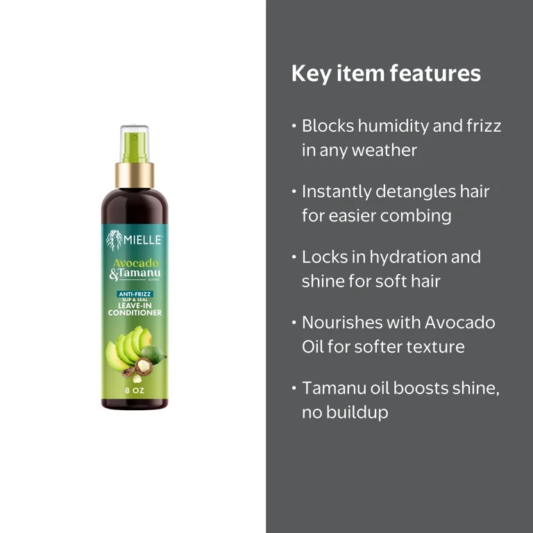 Mielle Avocado & Tamanu Anti-Frizz, Slip & Seal Leave-In