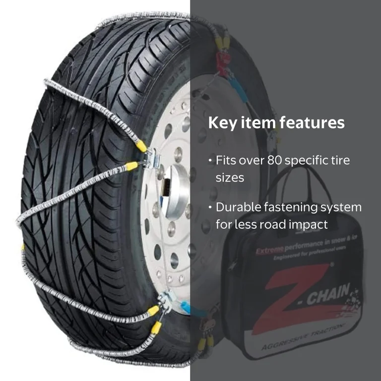 Security Chain Z-583 Winter Tractor Cable Tire Chains, 2pk