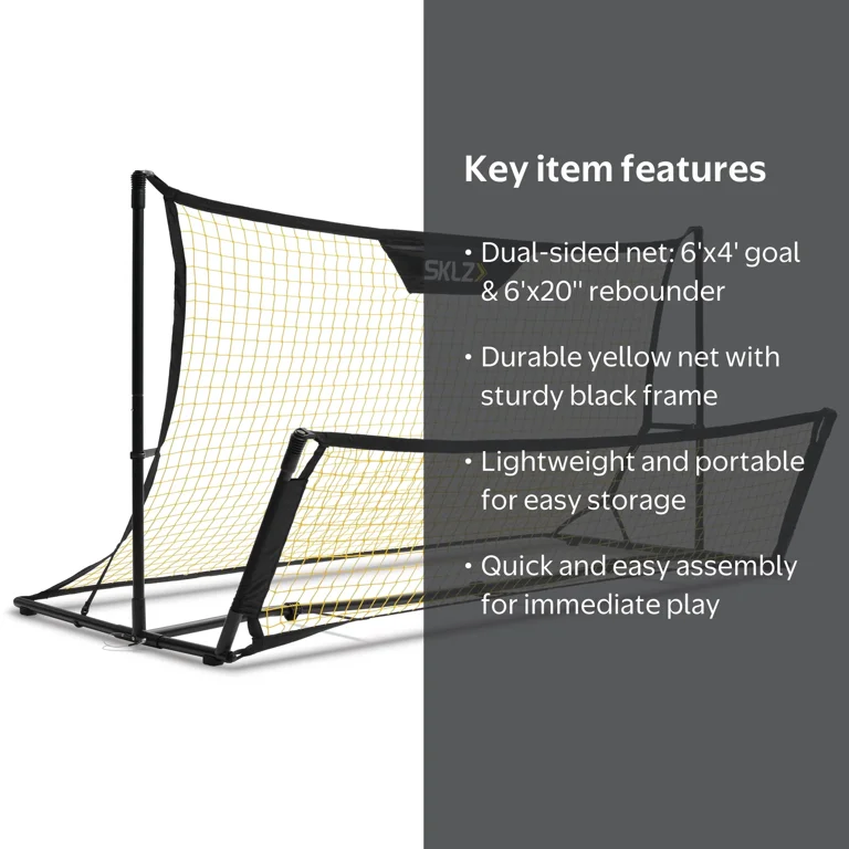 SKLZ, Soccer Goal, 6'x4', Two-Sided Trainer and Rebounder