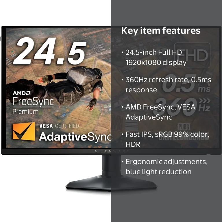 Alienware, Gaming Monitor, AW2523HF 24.5 inch, 360Hz, HDR
