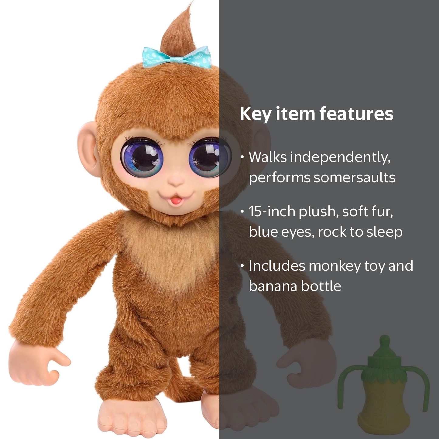 furReal Peanut The Playful Monkey Interactive Toy, 15-inch