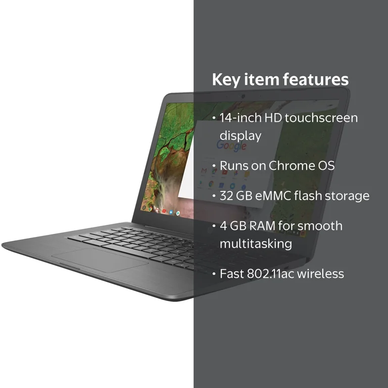 HP Chromebook 14-ca061dx Touch Laptop - Celeron N3350, 4GB RAM
