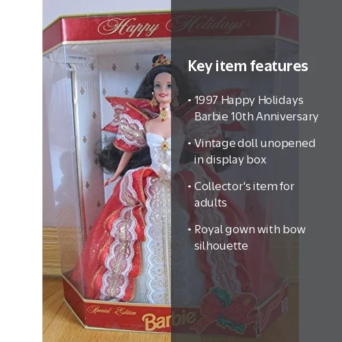 Barbie, Happy Holidays Doll, 10th Anniversary, Red - Walmart.com