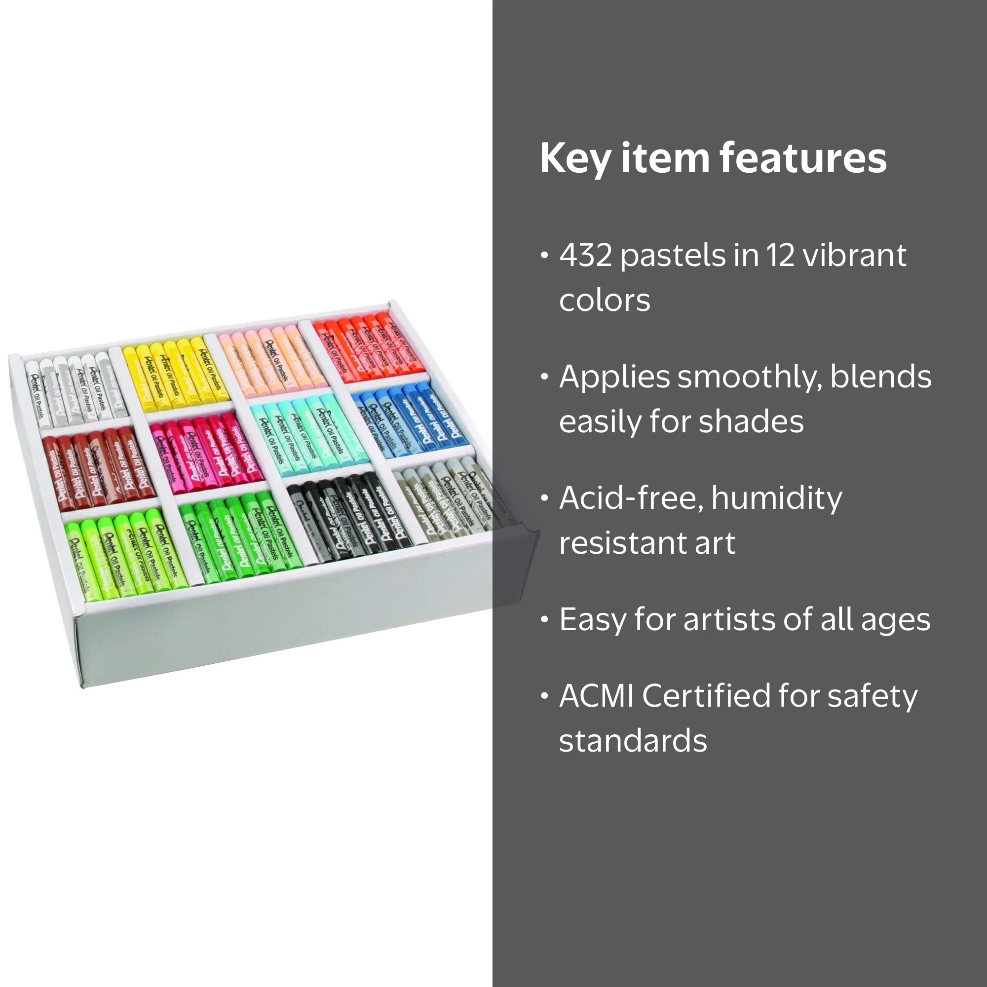 Pentel, Oil Pastel Class Pack, 432 ct, 12 Colors for Art - Walmart.com
