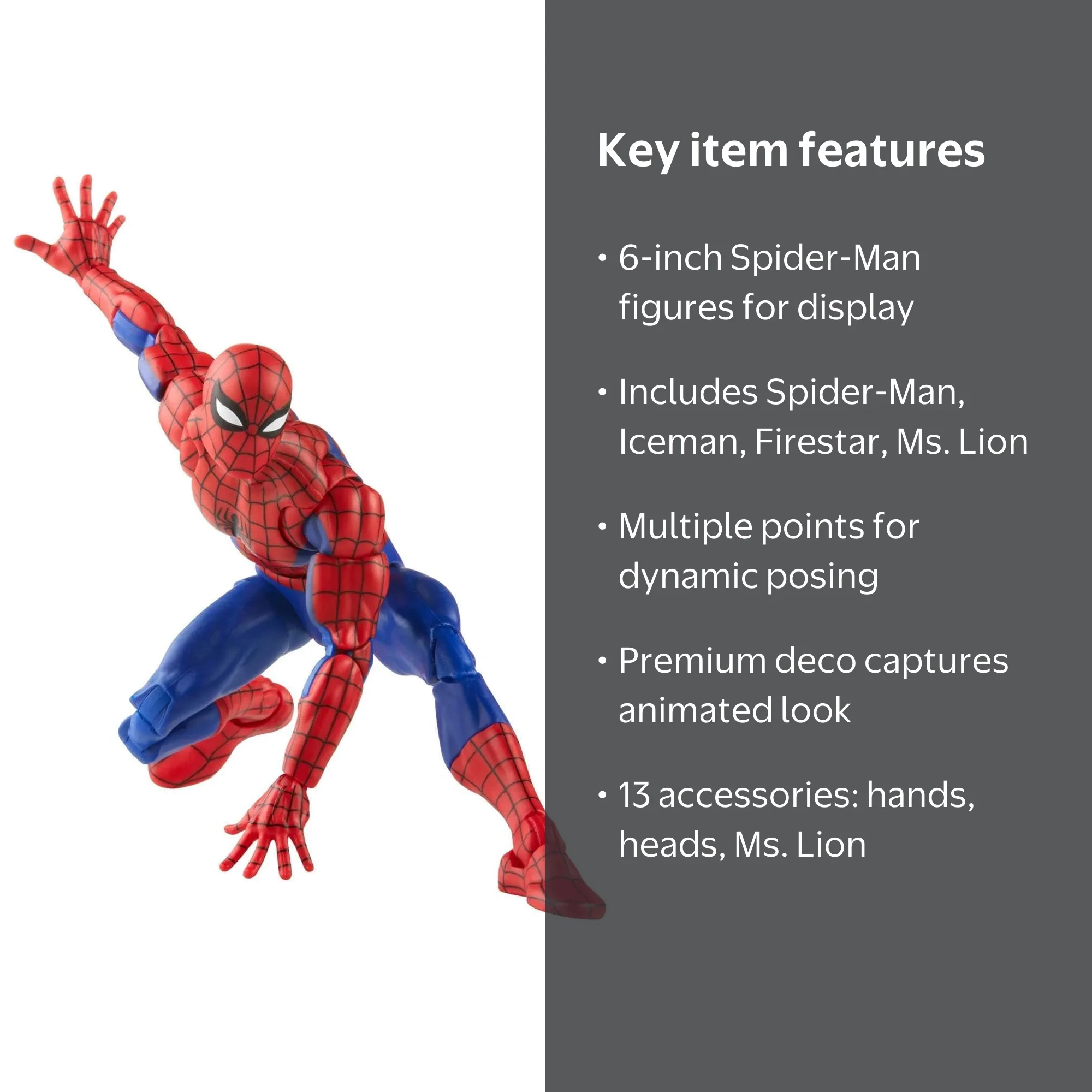 Marvel Legends Series: Spider-Man, Firestar & Ms. Lion, Iceman