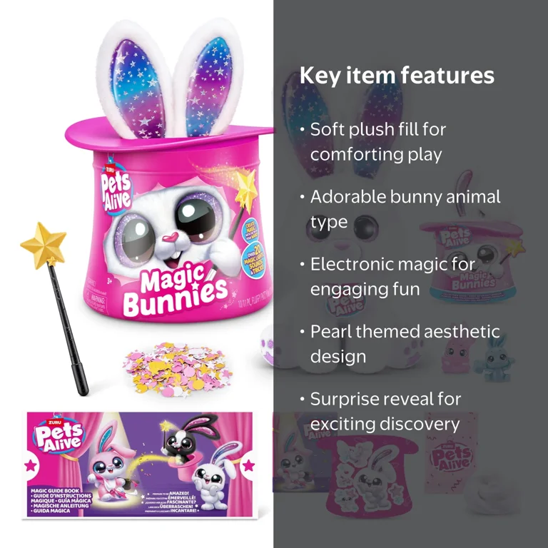 Pets Alive Magic Bunnies (Pearl) by ZURU Electronic Plush Unboxing
