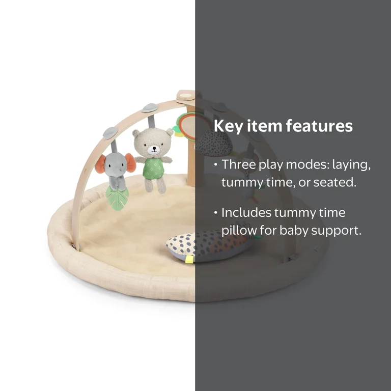 Ingenuity Every Season Plush Lambswool Baby Play Gym and Play Mat