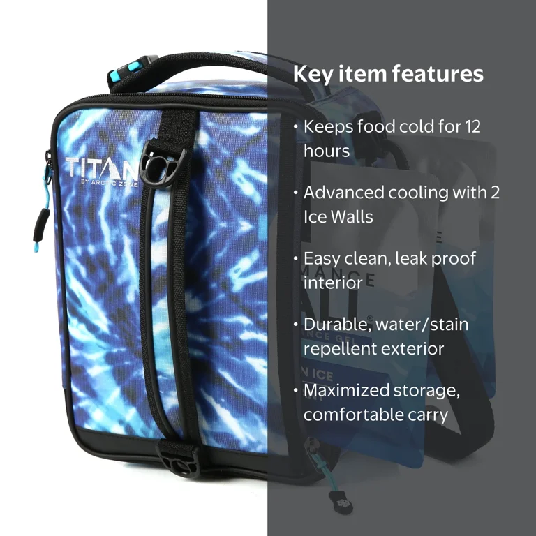 Titan by Arctic Zone Fridge Cold Upright Lunch Pack, Kaleidoscope