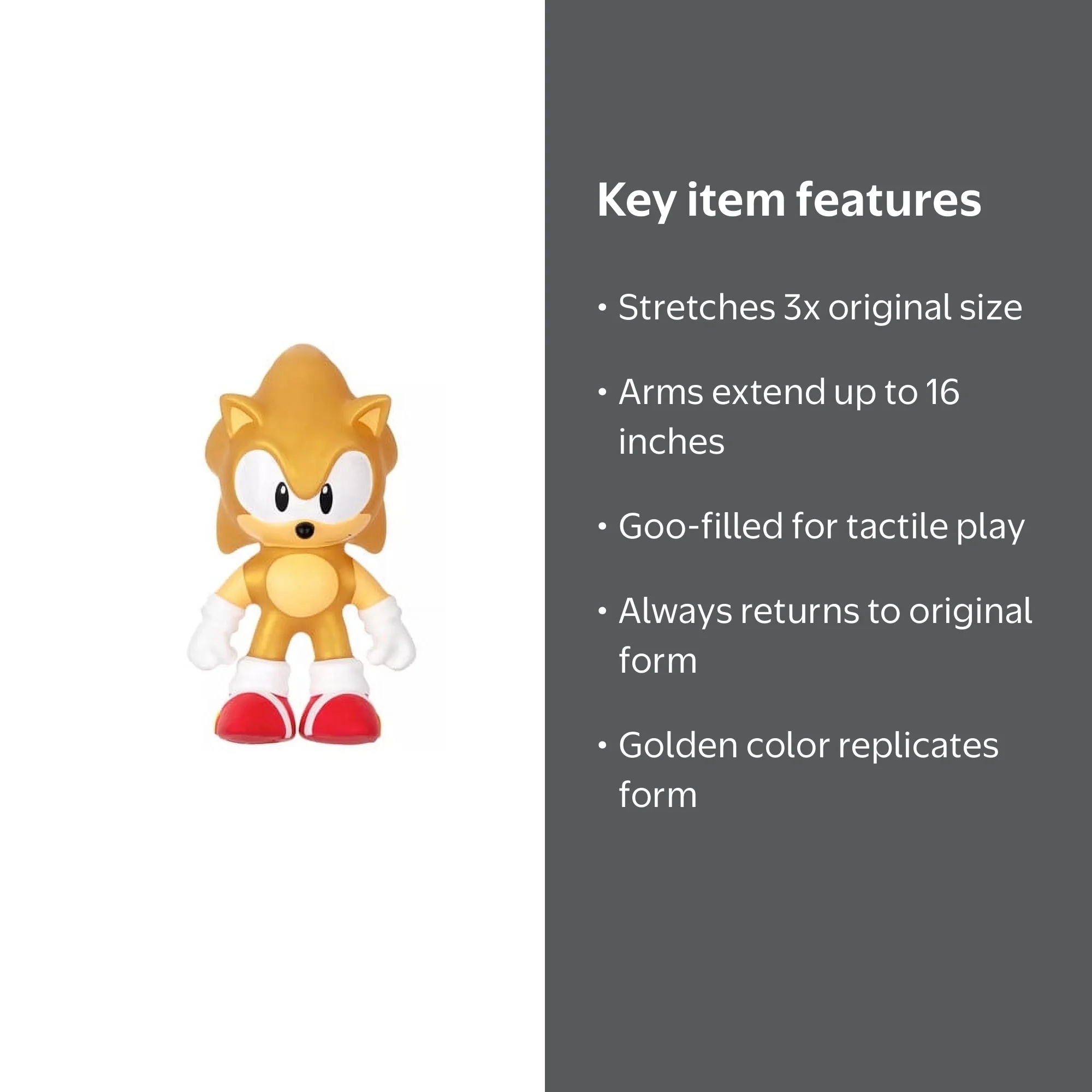 Gold Sonic the Hedgehog Stretchy Toy - Heroes of Goo Jit Zu with