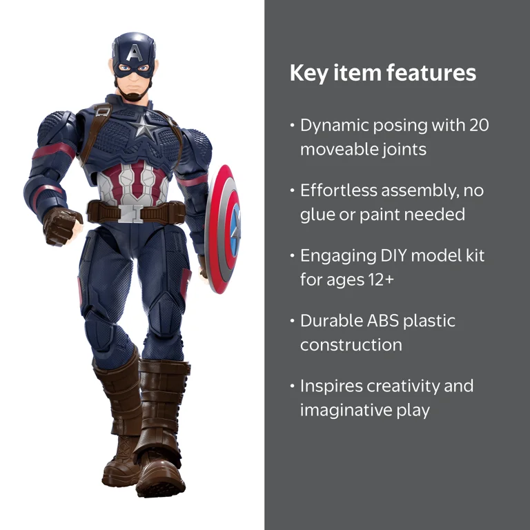 アメコミ MARVEL INFINITY SAGA Poseable Model Kits Blokees Marvel Infinity Saga Captain America Model Kit - Walmart.com