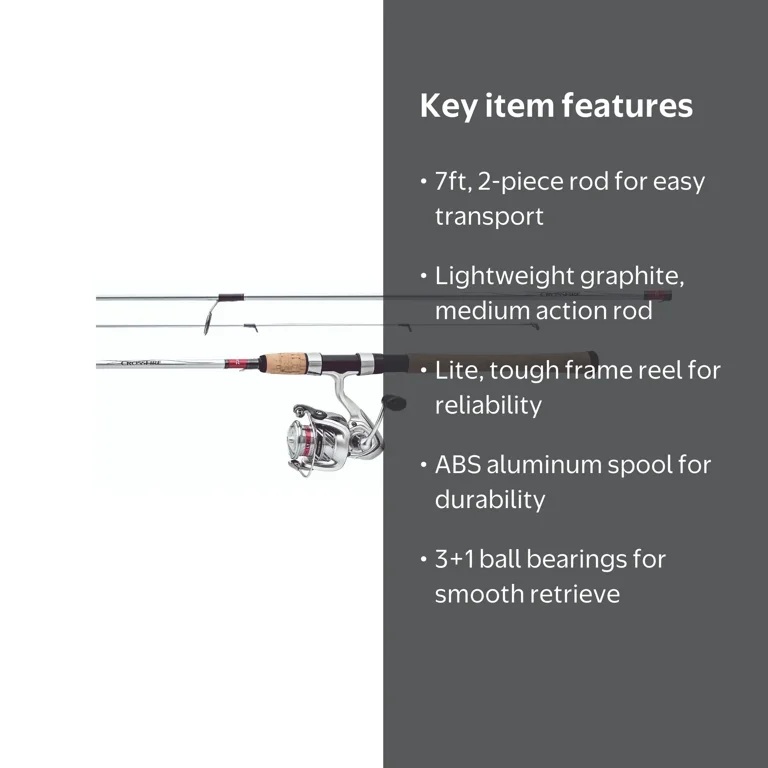 Daiwa Crossfire LT 7ft Medium Action 2-Piece Graphite Spinning Rod