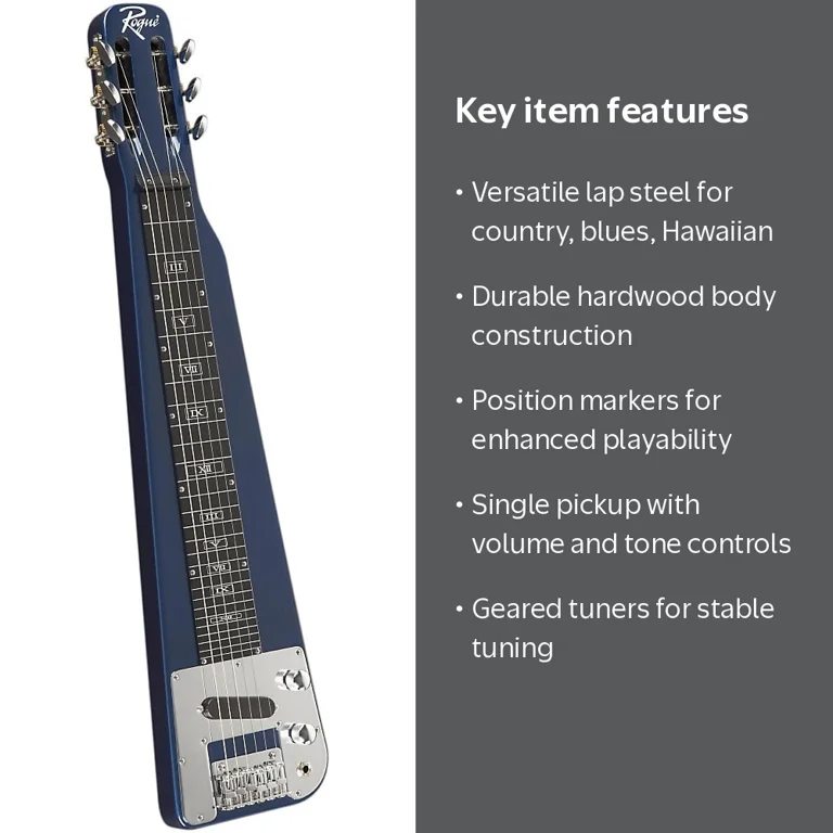 Rogue Professional Electric RLS-1 Lap Steel Guitar, Metallic Blue Rogue Professional Electric RLS-1 Lap Steel Guitar, Metallic Blue