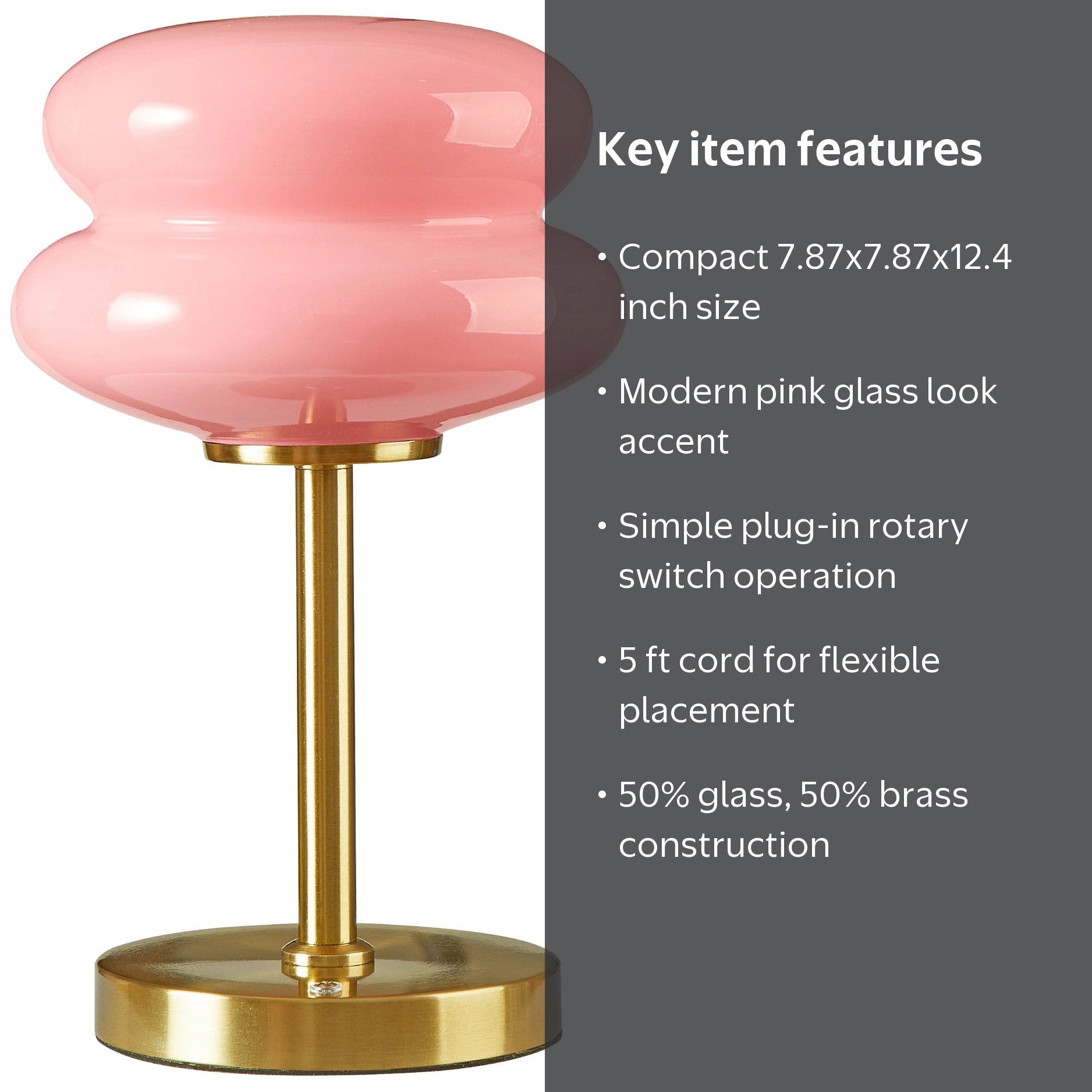 Mainstays Pink Double Bubble Glass Table Lamp, 12.4 in H - Walmart.com