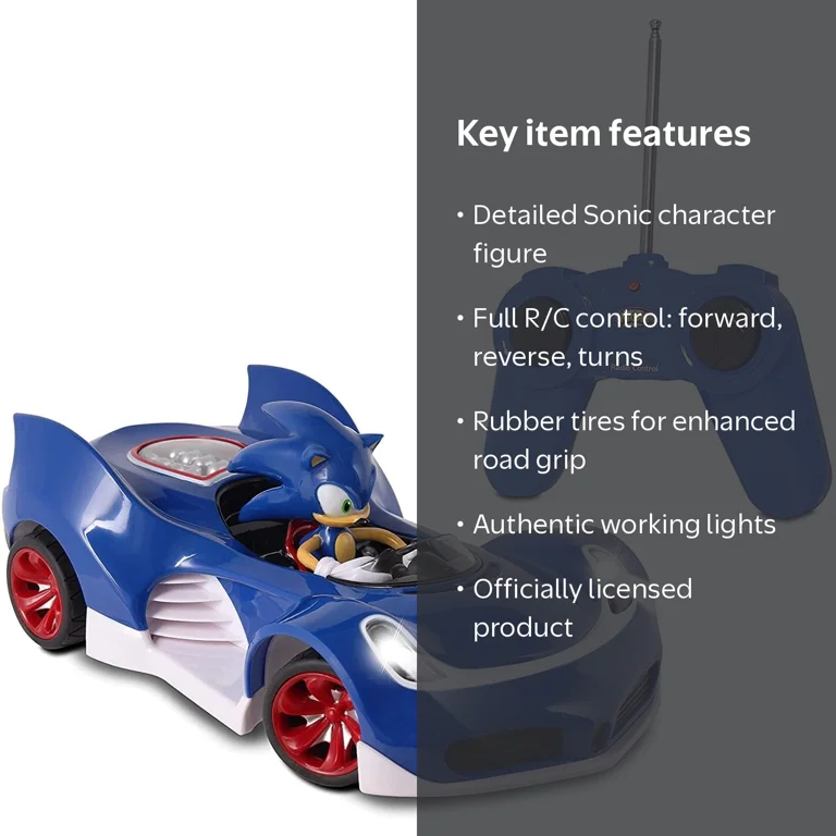 Sonic The Hedgehog, RC Vehicle, Wireless, Lights, Race-Ready