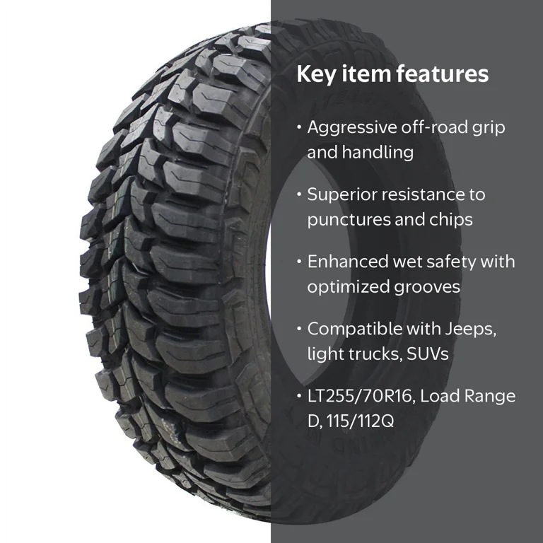 Crosswind M T Mud Terrain LT255/70R16 115/112Q D Light Truck Tire