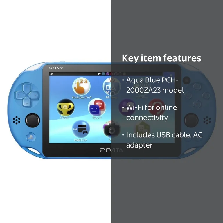 PlayStation Vita Wi-Fi model Aqua Blue (PCH-2000ZA23) Japanese Ver