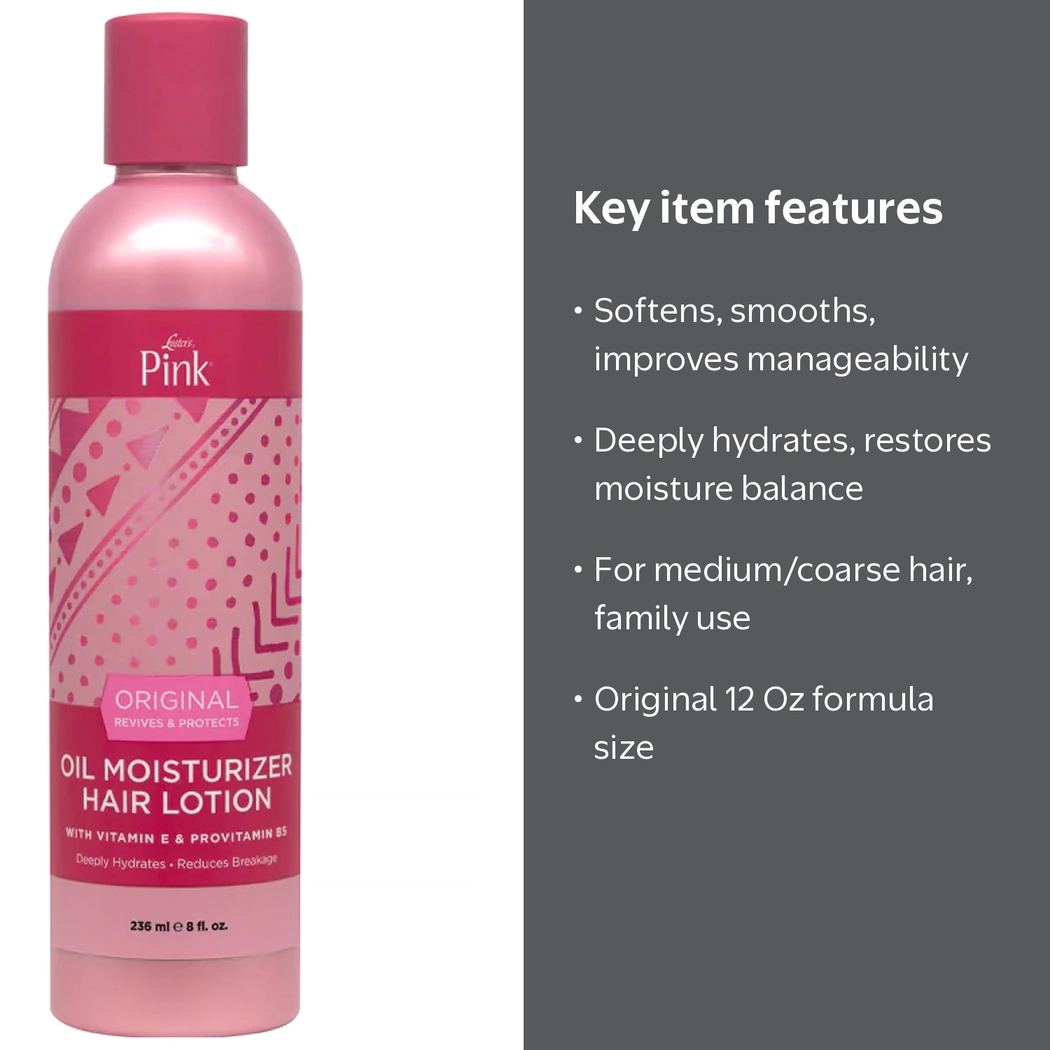 PINK, Luster's Pink Oil Moisturizer Hair Lotion, 12 Oz, Original