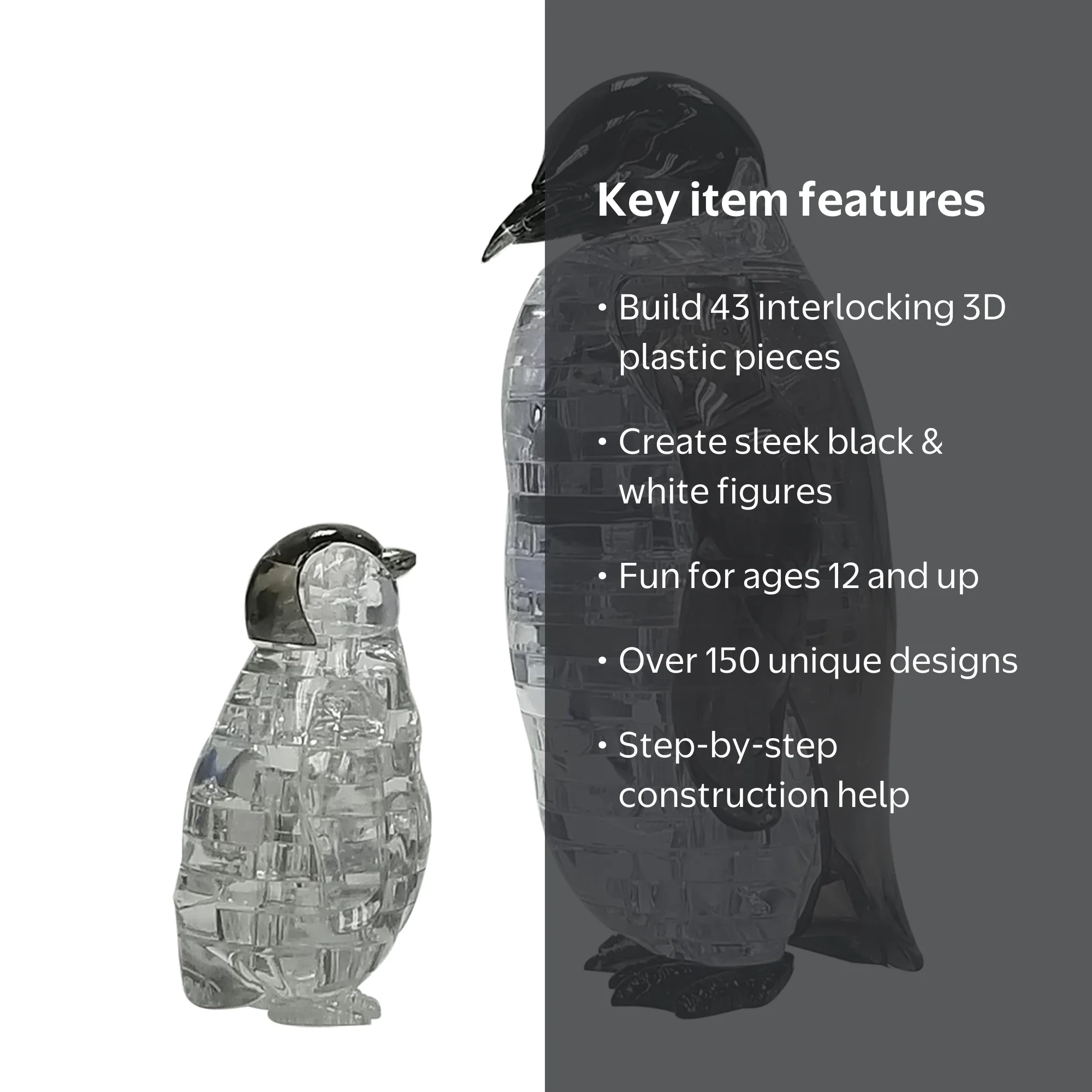 Penguin and Baby Original 3D Crystal Puzzle from BePuzzled, Ages