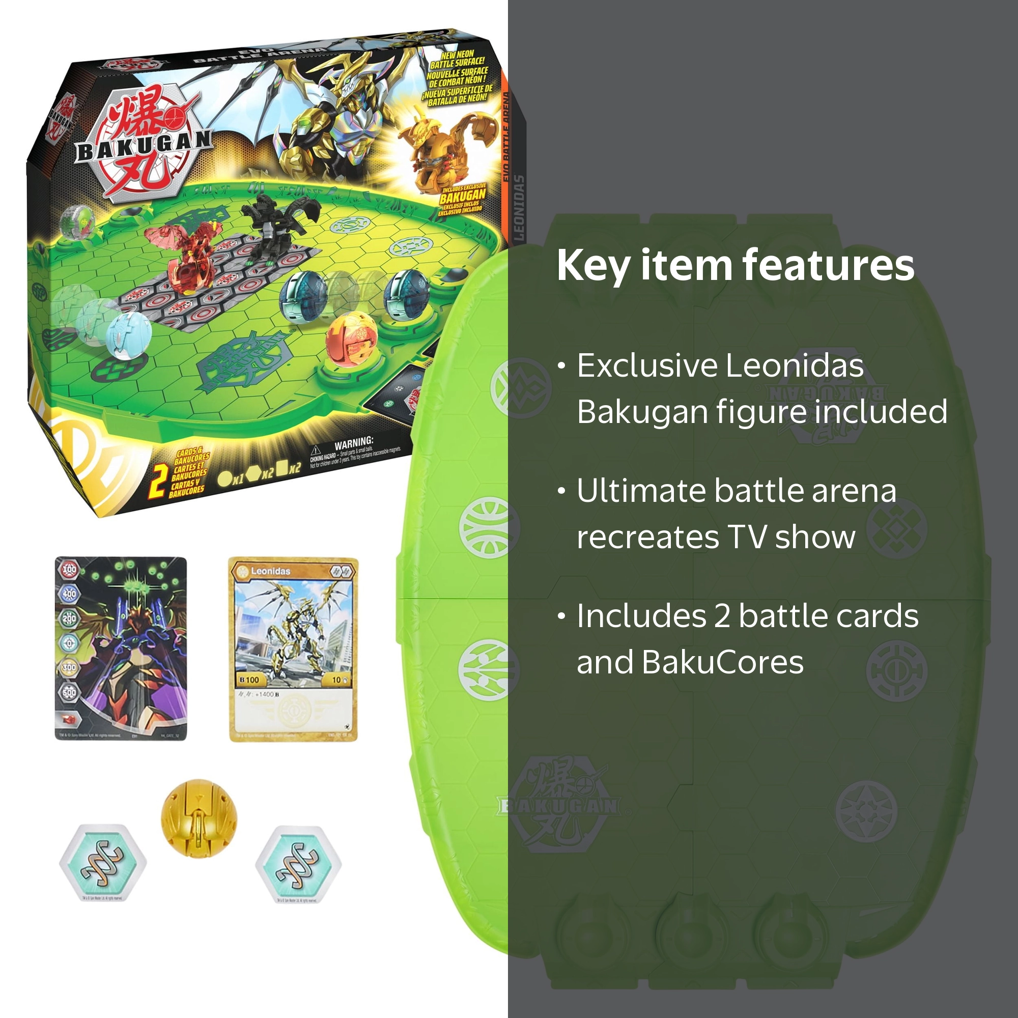 Bakugan Evo Neon Battle Arena Playset for Kids with Exclusive