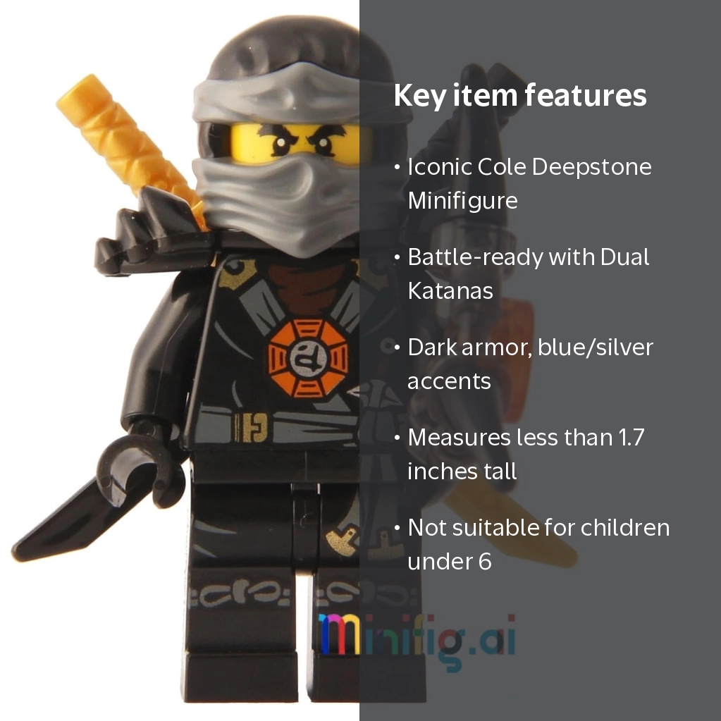 LEGO Ninjago Cole Deepstone Minifigure with Dual Katanas 70734
