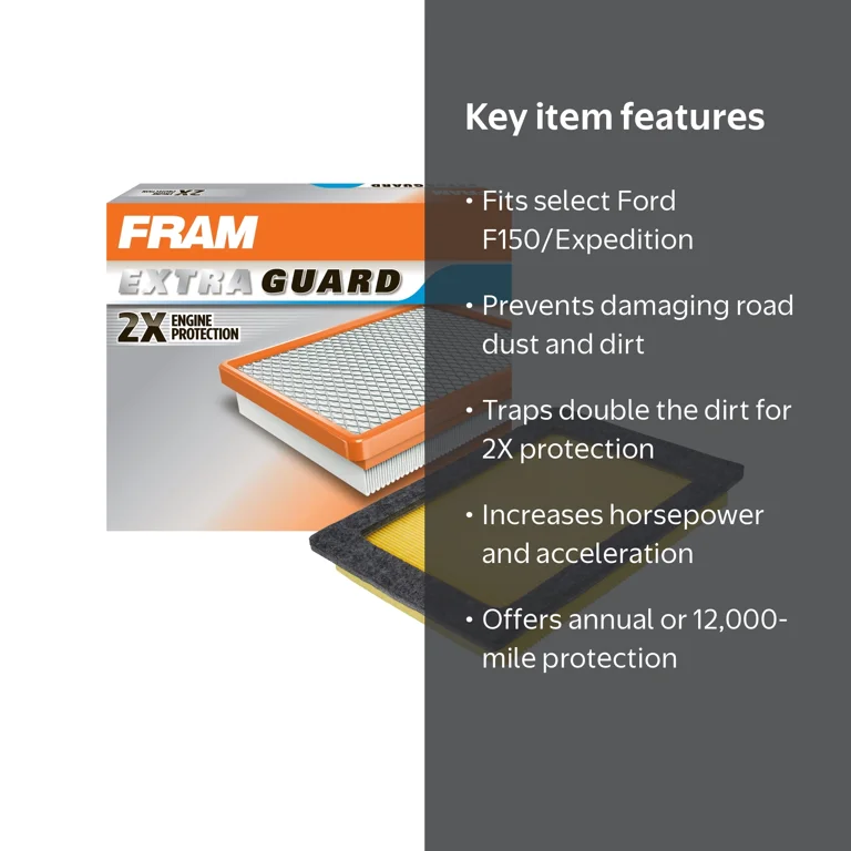FRAM Extra Guard Air Filter, CA9687 for Select Ford and Lincoln