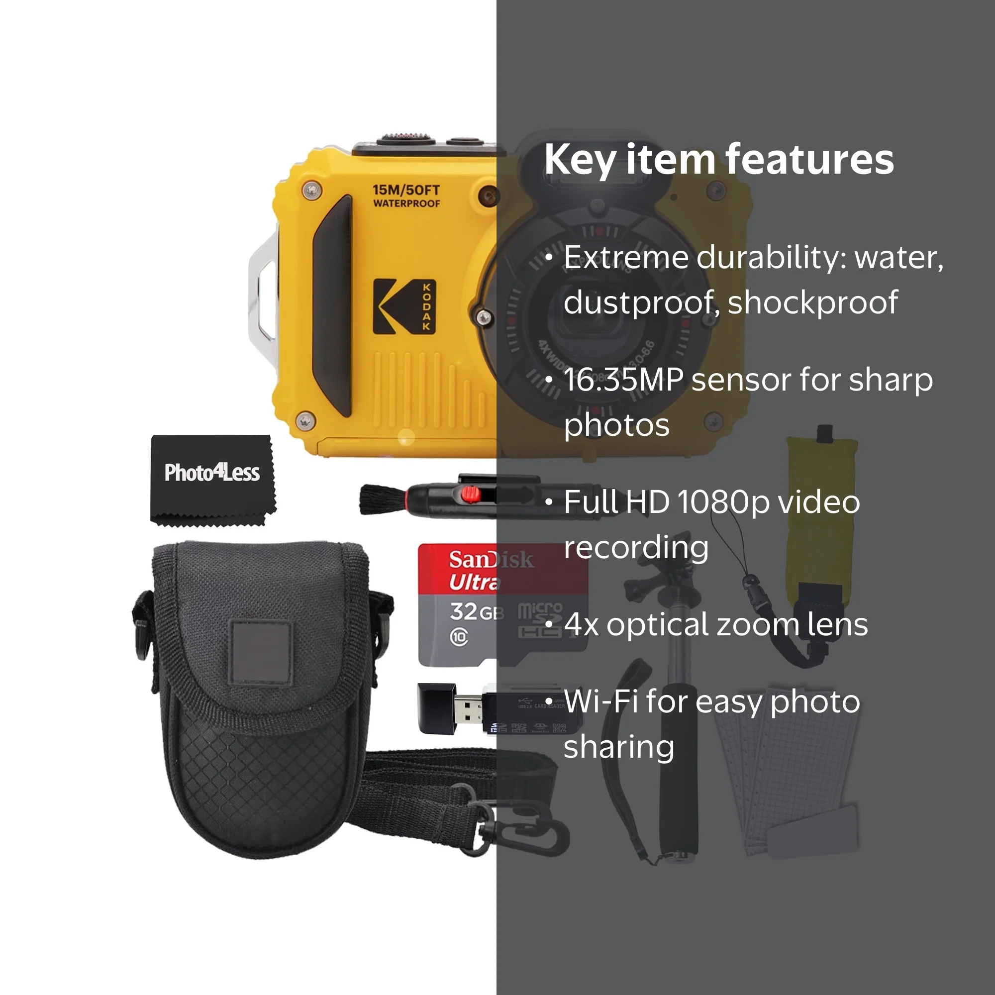 KODAK PIXPRO WPZ2 Point & Shoot Digital Camera: Easy Share