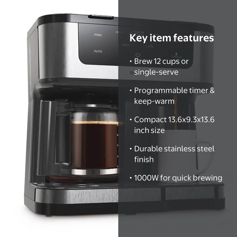 Savour Dual Coffee Maker, 12-Cup and K-Cup Single Serve Coffee
