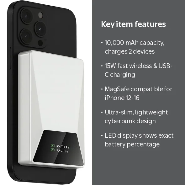 Cyberpunk Magnetic 10000 mAh Power Bank for Magsafe Fast Wireless