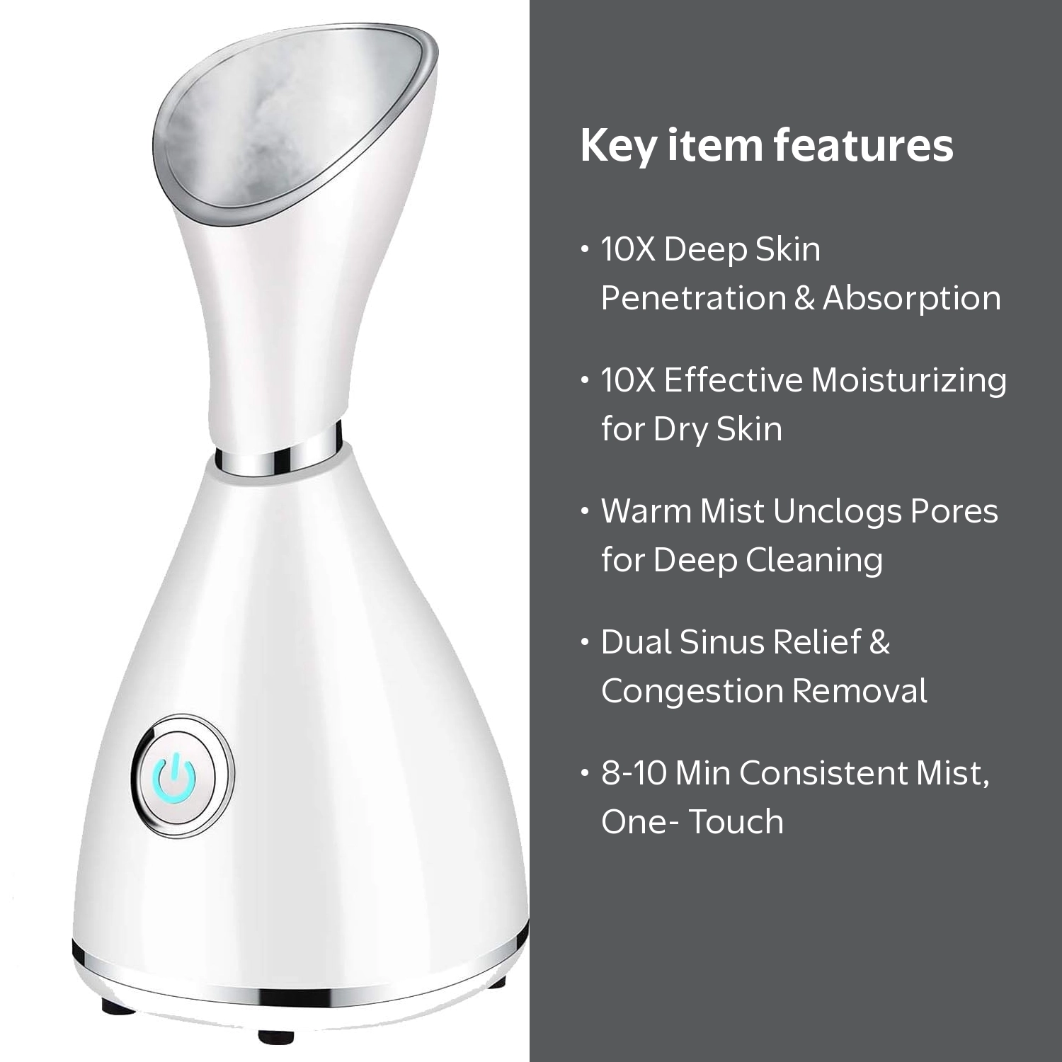 BN-LINK Portable Nano Facial Steamer, Warm Mist Skin Hydration