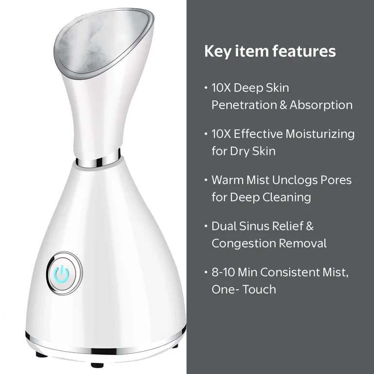 BN-LINK Portable Nano Facial Steamer, Warm Mist Skin Hydration