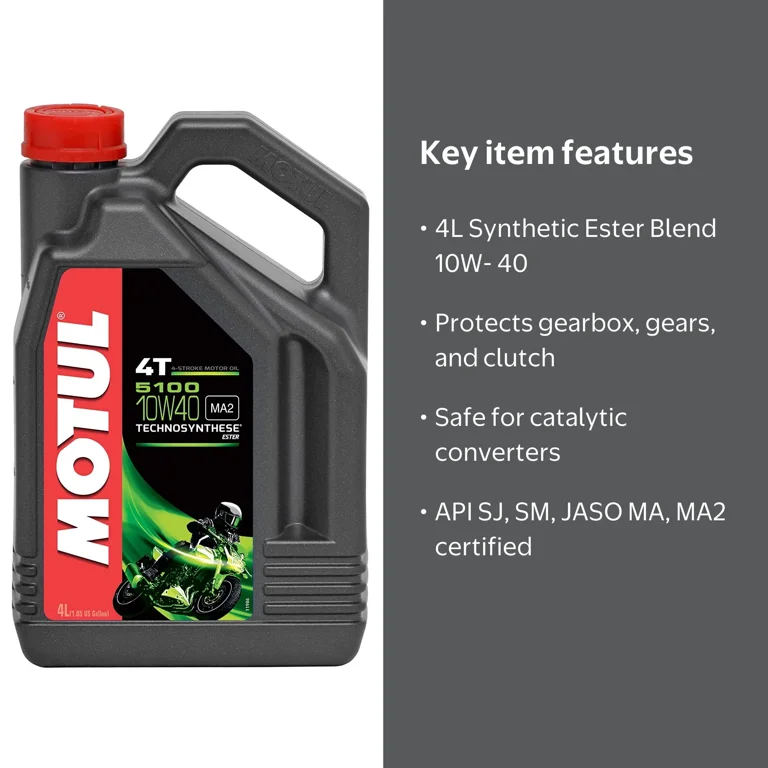 Motul 5100 4T 10W-40 Synthetic Motorcycle Oil with Ester - 4L