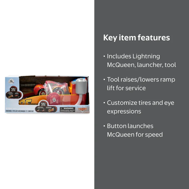 Disney Pixar Cars Toy: Lightning McQueen Mechanic Shop & Launcher