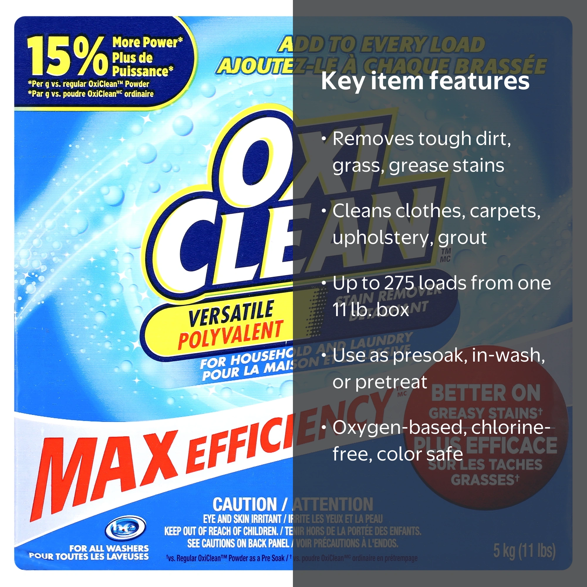 OxiClean Versatile Stain Remover Powder, 275 Loads, Color Safe