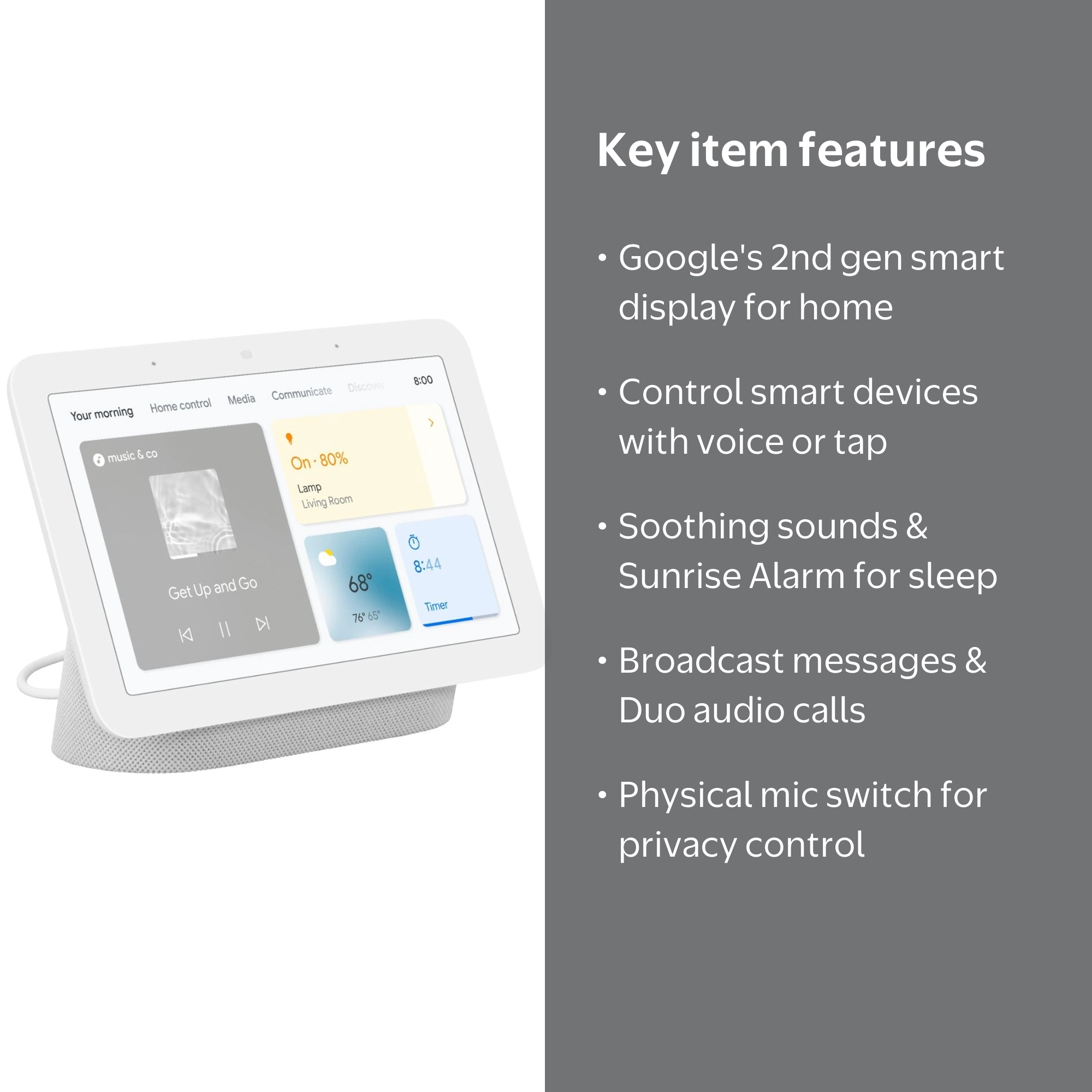 Google Nest Hub 2nd Gen - Smart Home Display with Google Assistant