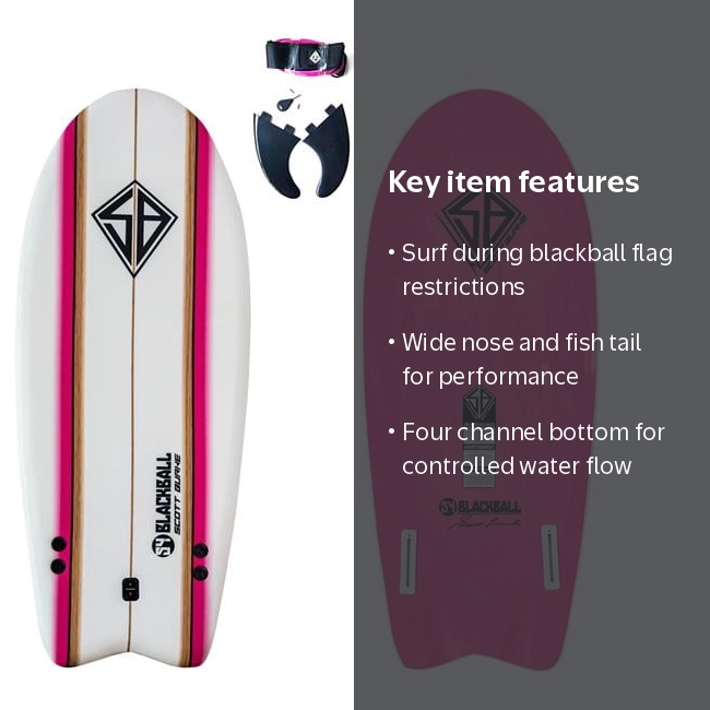 Scott Burke Surf, Surf Foam, 54-inch, Multicolor, with Leash
