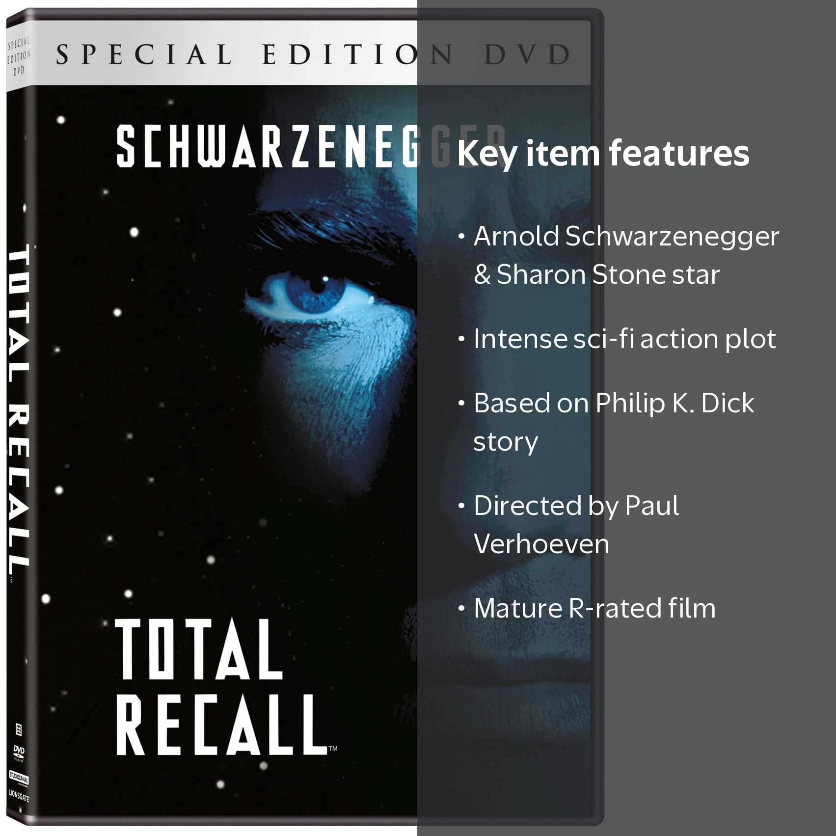 Lionsgate Total Recall (DVD) Arnold Schwarzenegger Sci-Fi Action