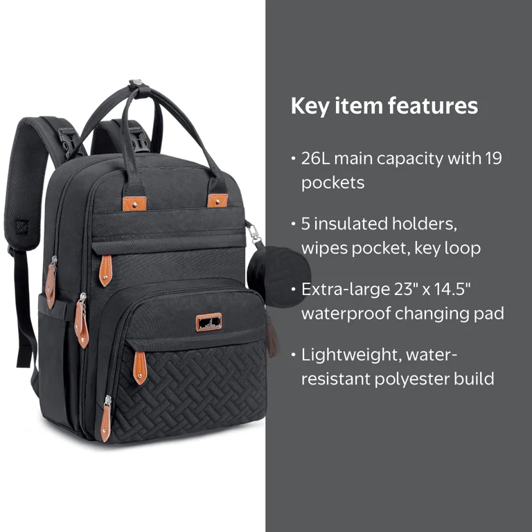 baby diaper bag backpack travel nappy Harvey- Pump + work It also includes handy stroller straps and a detachable pacifier holder BabbleRoo Travel Diaper Backpack -