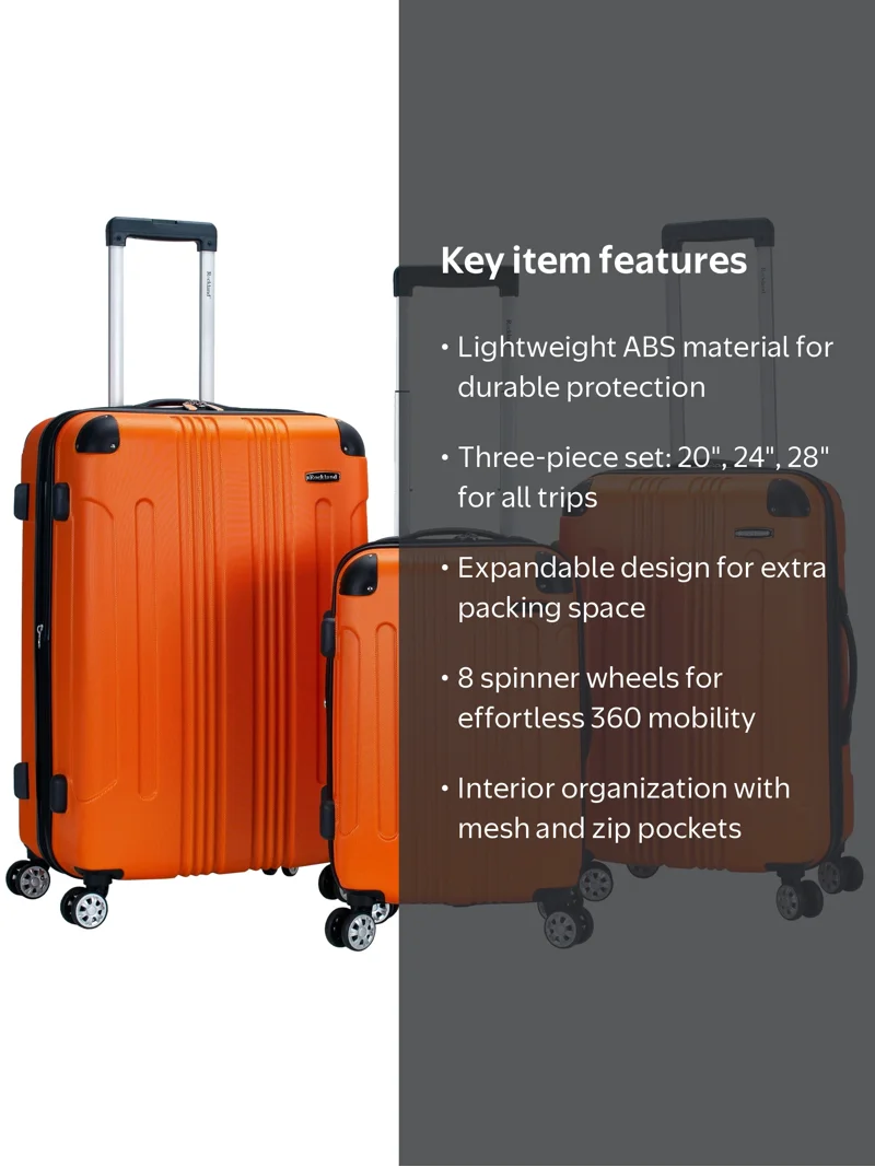 Free Shipping! Rockland Luggage Sonic 3 Piece Hardside Spinner