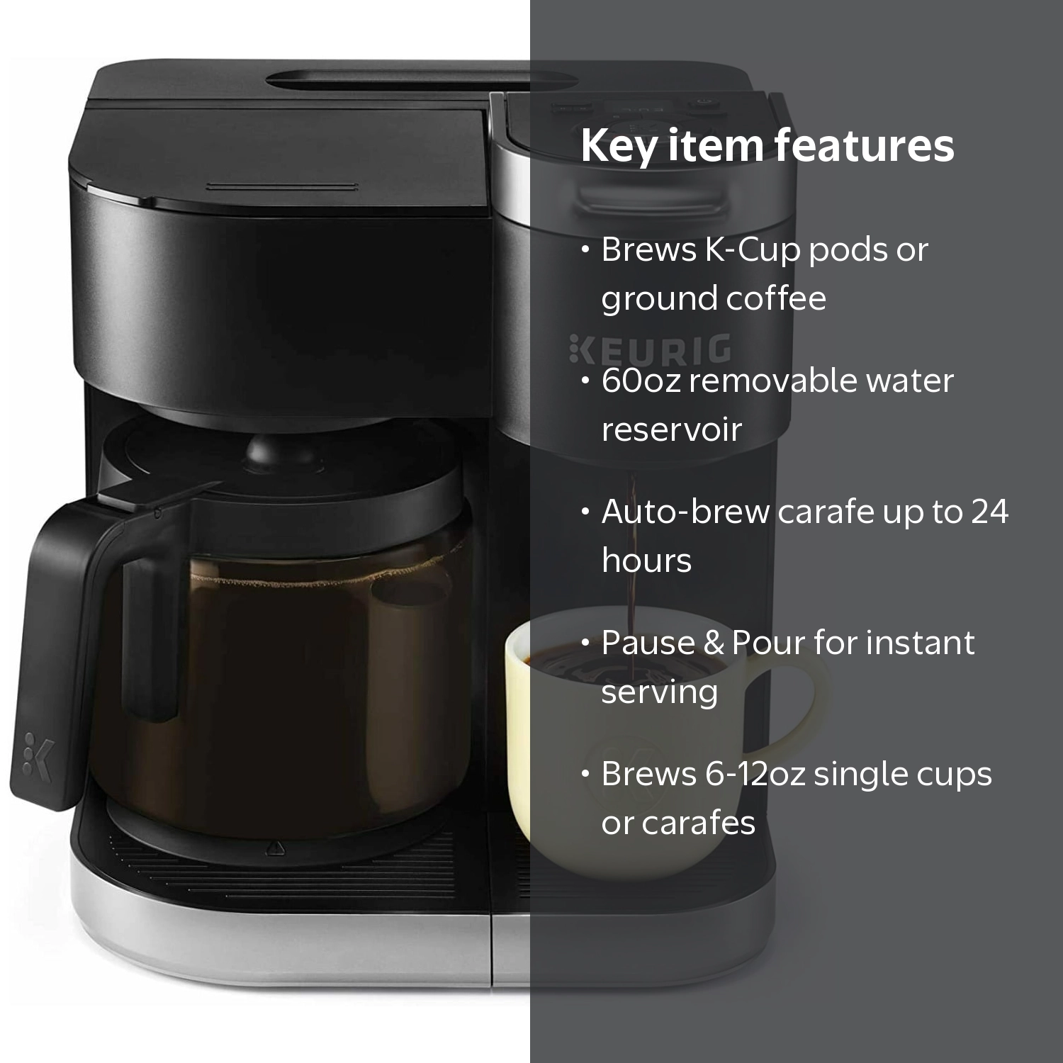Keurig K-Duo Single Serve Coffee Maker, Carafe Brewer, 60 oz