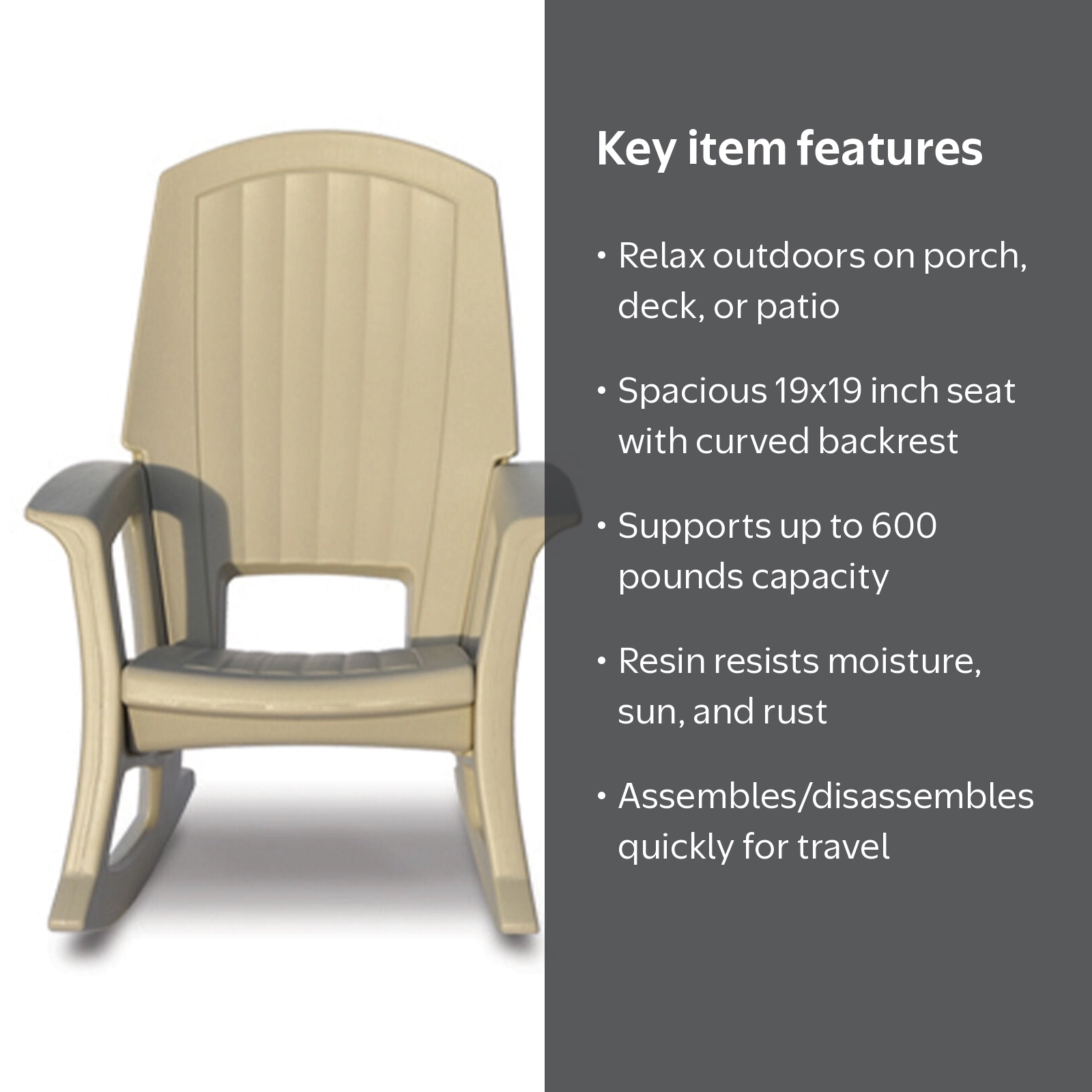 Semco, Rockaway Heavy Duty Resin All-Weather Outdoor Rocking Chair