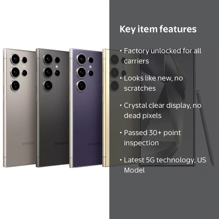 Open Box Samsung Galaxy S24 Ultra 5G SM-S928U 256GB Titanium Gray