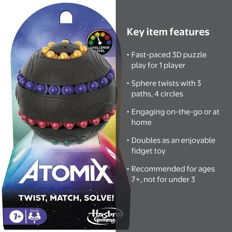 Atomix, Brainteaser Puzzle Sphere with Beads for 1 Player