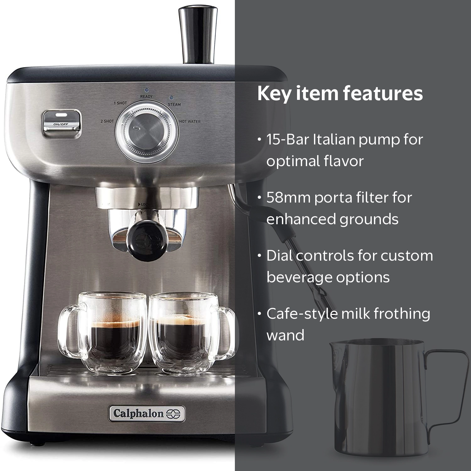 Calphalon, Temp iQ Espresso Machine, BVCLECMP1, Stainless