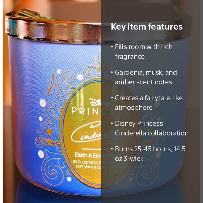 Bath & Body Works, Scented Candle, 14.5 oz, Disney Princess
