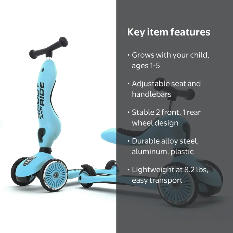 Scoot & Ride, 2-in-1 Ride-On & Stand Scooter, Highwaykick 1, Ages