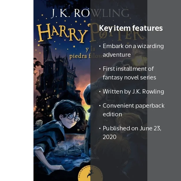 J. K. Rowling, Harry Potter Paperback, La Piedra Filosofal, First