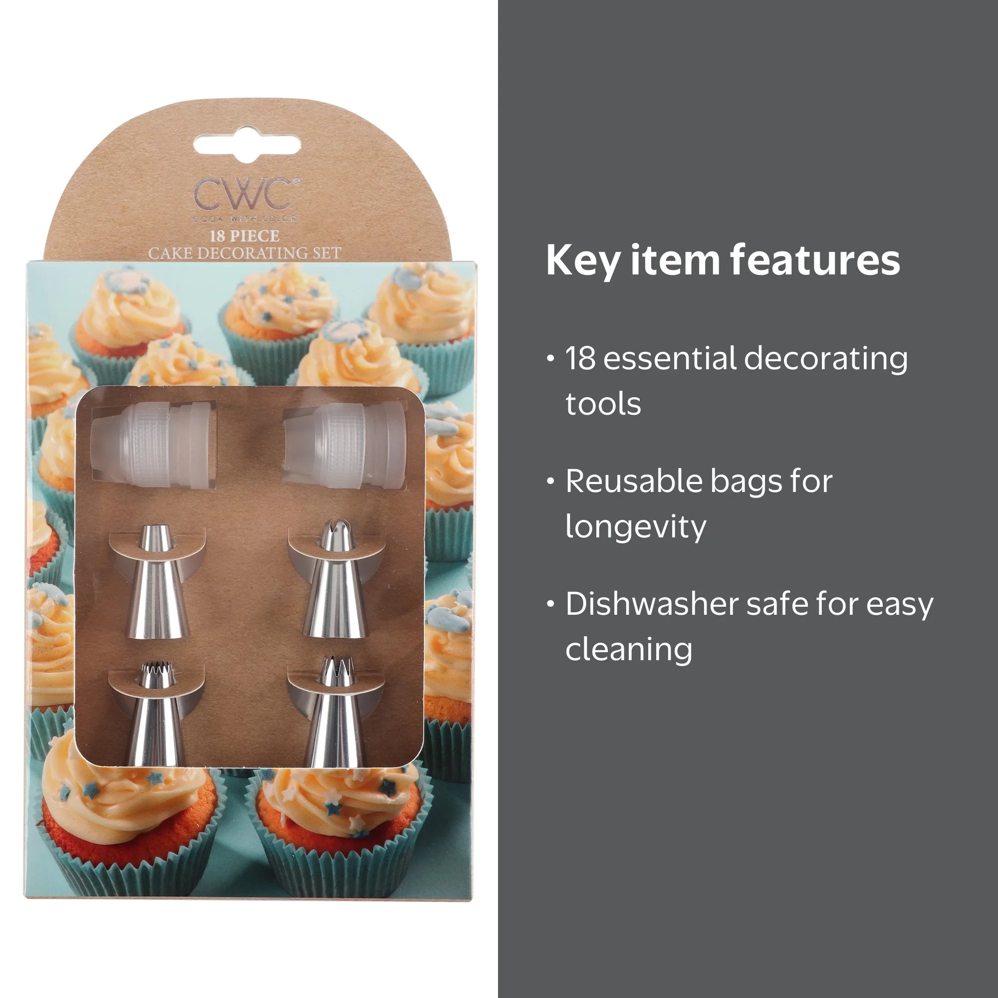 趣味・スポーツ・実用 CAKE DECORATING Cook With Color 18-Piece Cake Decorating Set – Essential